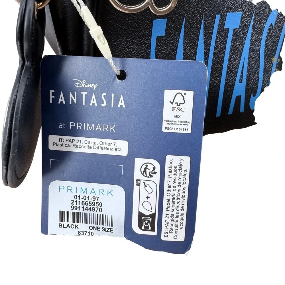 Disney Fantasia Primark Sorcerer Mickey Crossbody Bag and Coin Pouch Set Black